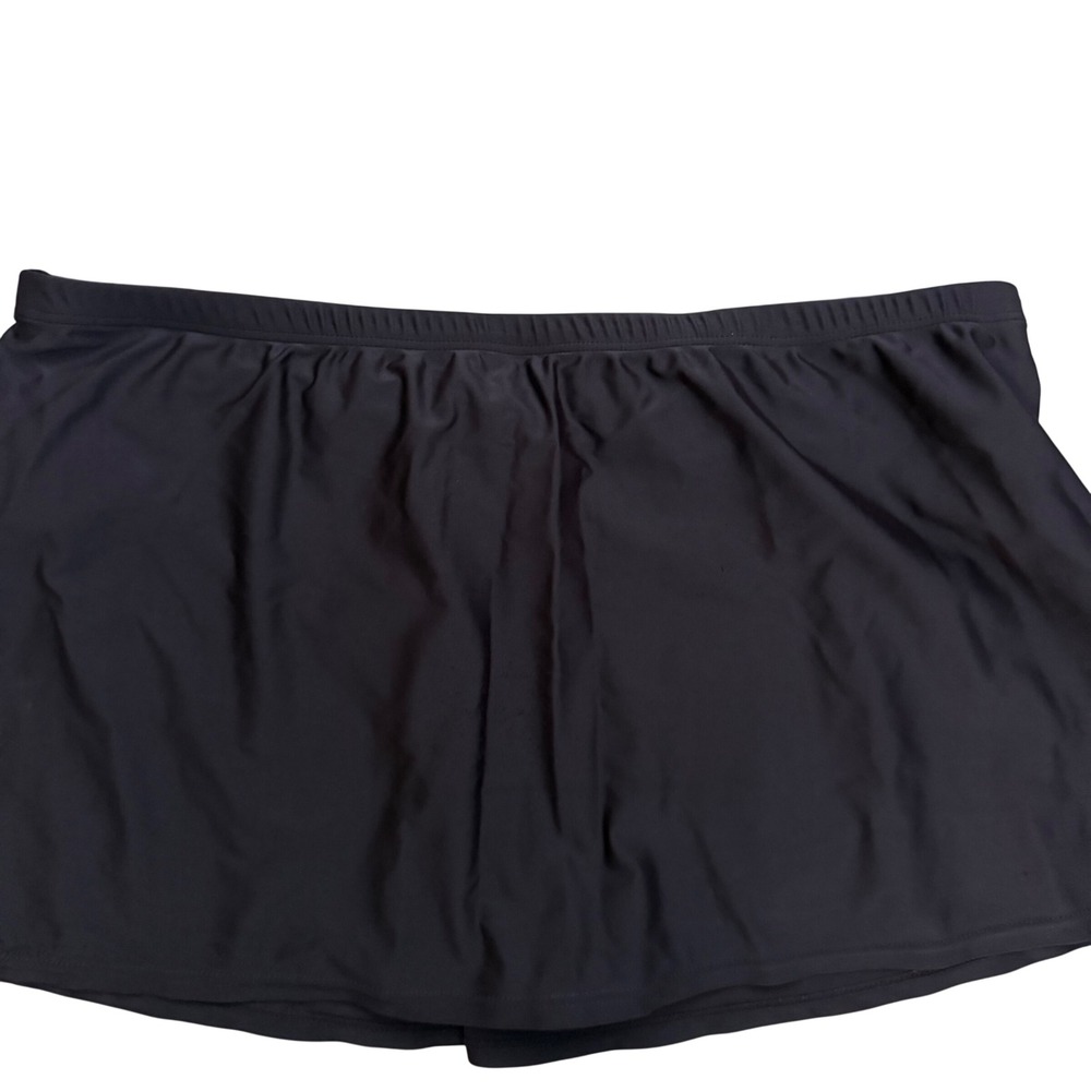 Christina Swim Skirt Bikini Bottoms Solid Black Modest Retro Coastal Plus Sz 18
